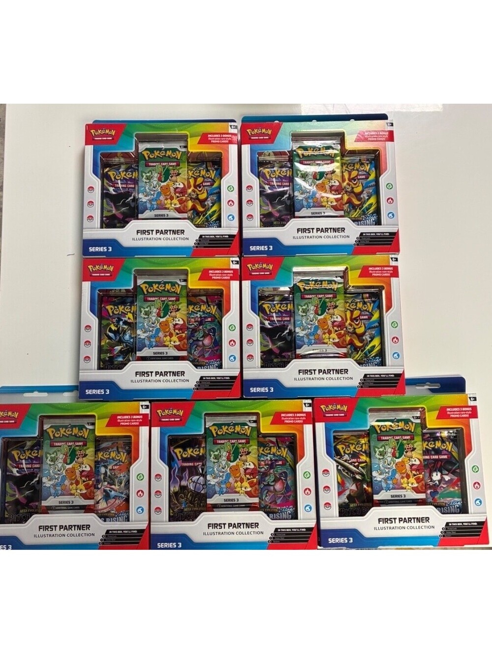 Lot of 7 Pokemon TCG First Partner Illustration Collection Series 3 - New Sealed